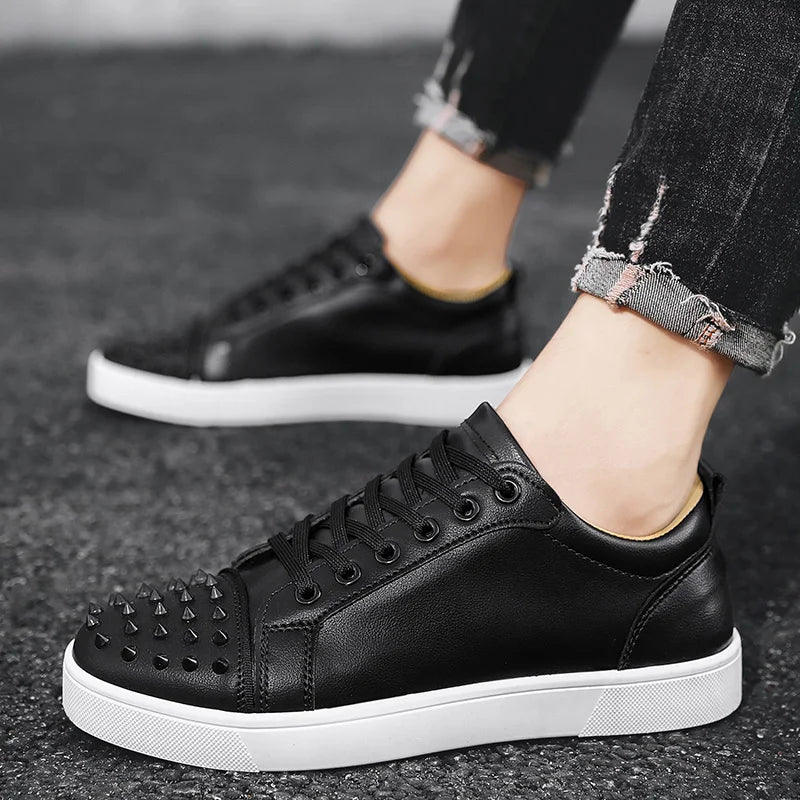 Amay Sneakers for Men White New Hot Outdoor Sports Stylish Lightweight Flat-soled Wear-resistant Breathable Lace-up Casual Shoes