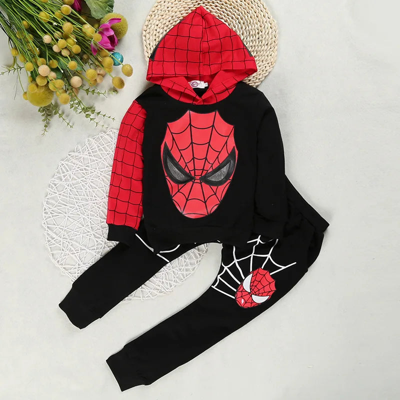 Maxy Cartoon Superhero Children Costume Baby Boy Clothing Set Spring Coat Kid Pant 2pcs Clothes Suit Girl Hoodies Sweatshirt Trousers