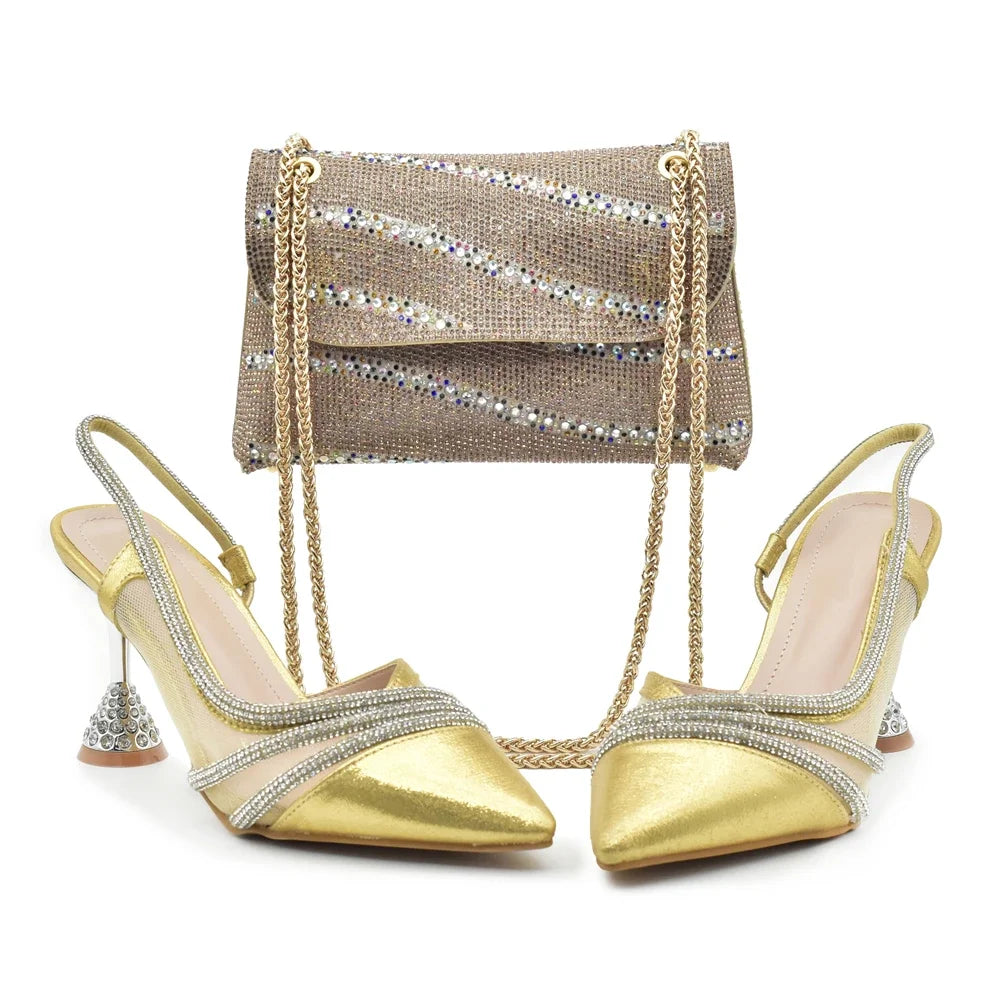 Maxy Fashion Party Italian Shoe Bag Set Ladies Shoe with Matching Bag Set 2024 Designer Shoes Women Luxury