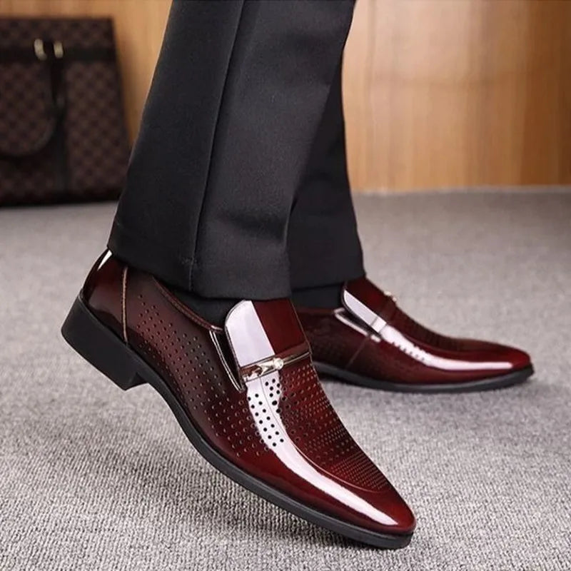 Visco Summer Dress Shoes Men Classic Luxury Plus Size Dress Men Formal Shoes Italian Brand Loafers Mens Dress Shoes Erkek Ayakkab