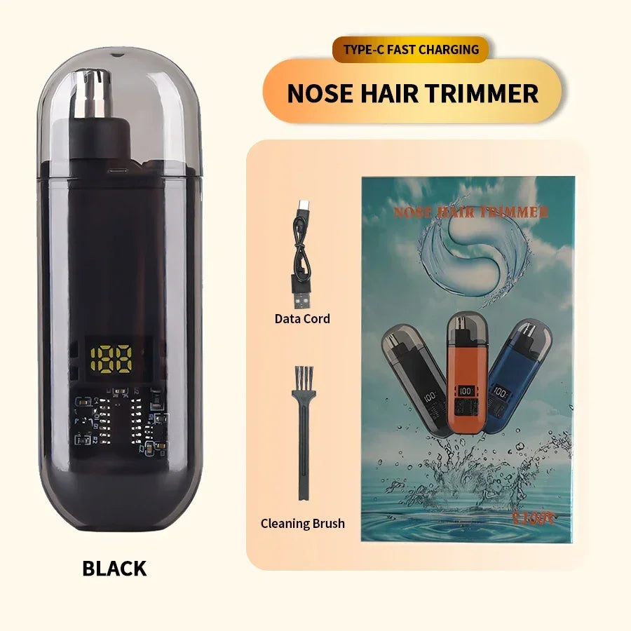 Maxy 2 In 1 Electric Portable Ear and Nose Hair Trimmer Clipper Professional Painless Portable Eyebrow For Men