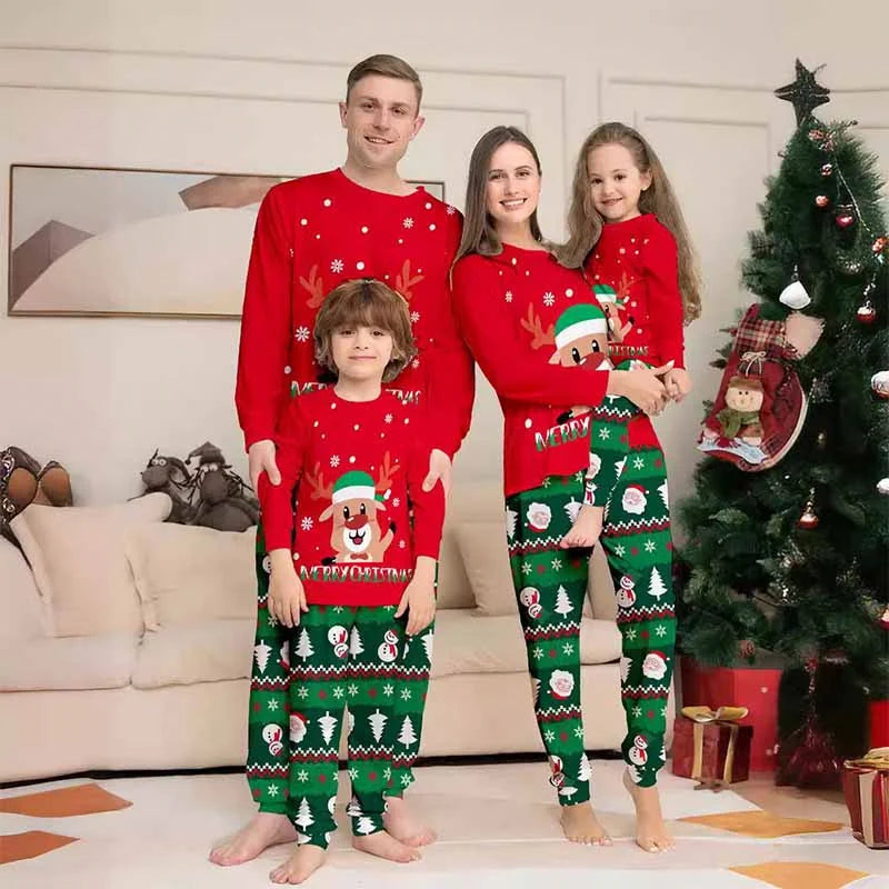 Snowman Christmas Family Matching Clothing Parent-Child Dad Sons Matching Pajamas Moms Daughters Tops Pants Sets Baby Suit