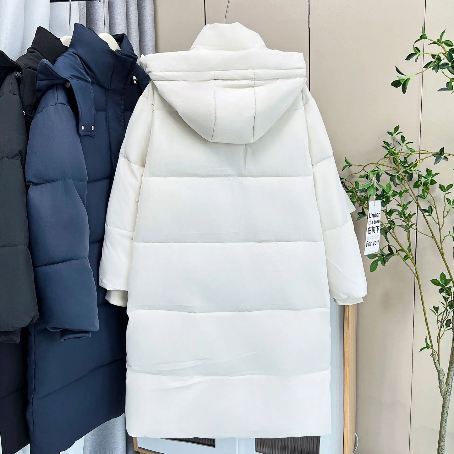 Maxy Plus Size Women Parka Winter New Loose Fashion Casual Couple Hooded Thickened x-long Warm cotton-padded Jacket 368
