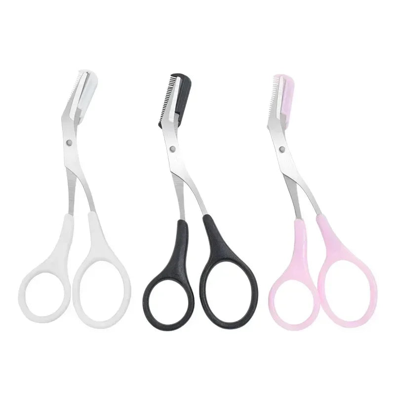 Maxy Eyebrow Razor Scissor Stainless Steel Safe Anti-scratch Trimmer for Beginners Crescent Sharp Beauty Tool Multi-color