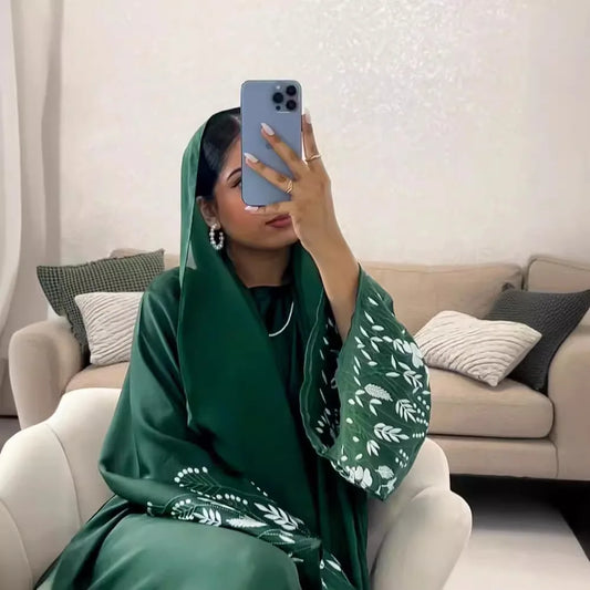 Maxy New Embroidery Jalaiya Women Muslim Maxy Dress Dubai Abaya Turkey Kaftan Eid Mubarak Djellaba Islam Clothing Morocco Robe