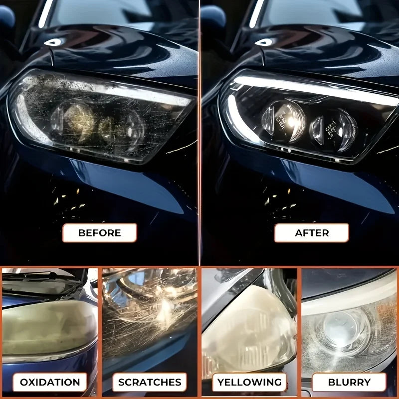 Visco Car Headlight Restoration Polishing Kit - Scratch Remover and Oxidation Cleaning Repair Paste, Used for Polishing Car Headlights, Restoring Bright Shine