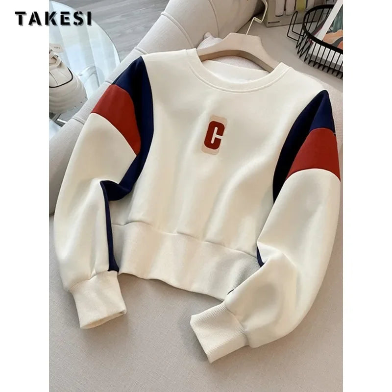 Maxy Fashion Casual Sporty Two-piece Set Women Letter Print O-neck Sweatshirt + Drawstring Trousers Sets Sports Pants Suits