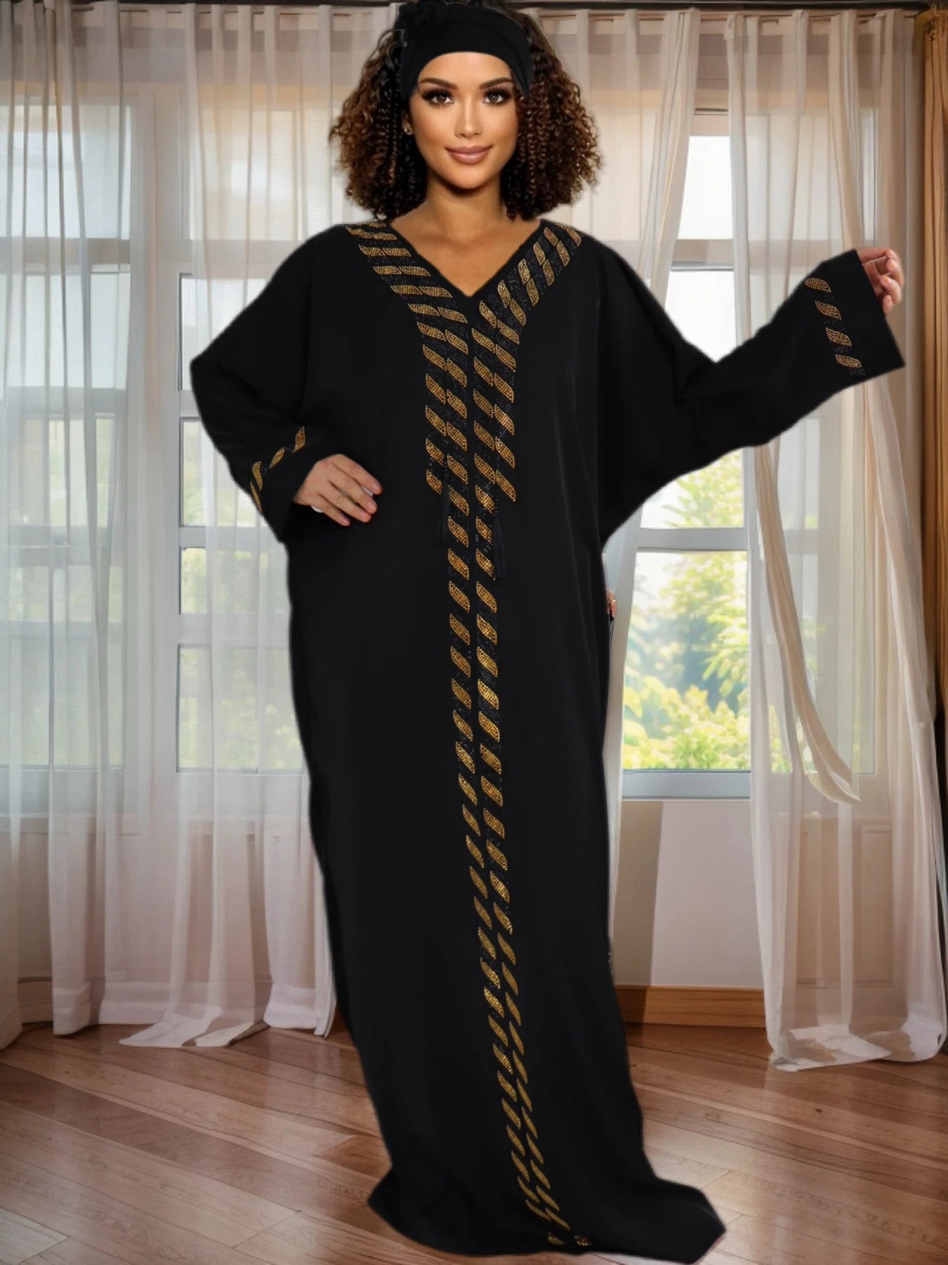 Maxy Women's Dashiki Rhinestone Dress African Kaftan - Elegant Evening Party Dress Ankara Shinny Long Gown