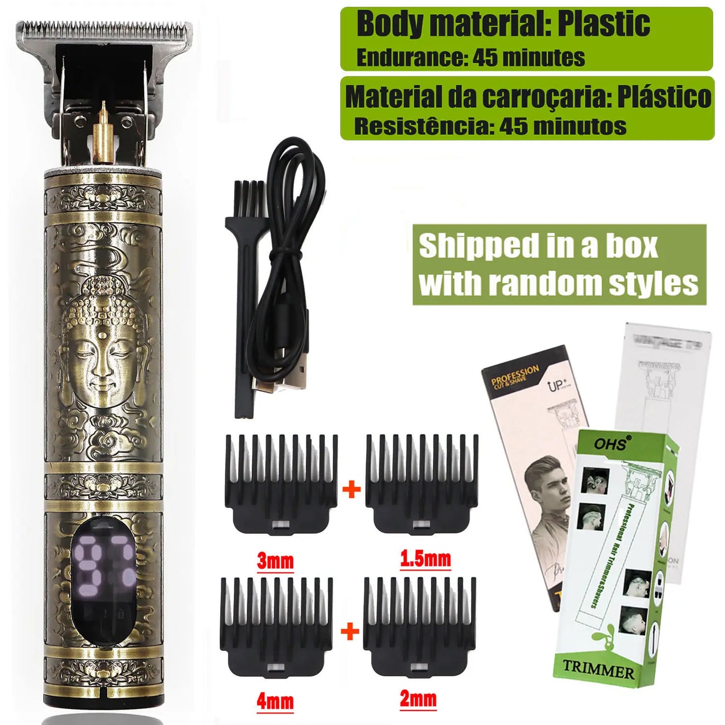 Maxy Vintage T9 Hair Clipper Beard Shaving Body Hair Trimmer Clippers Electric Men Haircut Machine 0mm Barber Shaver