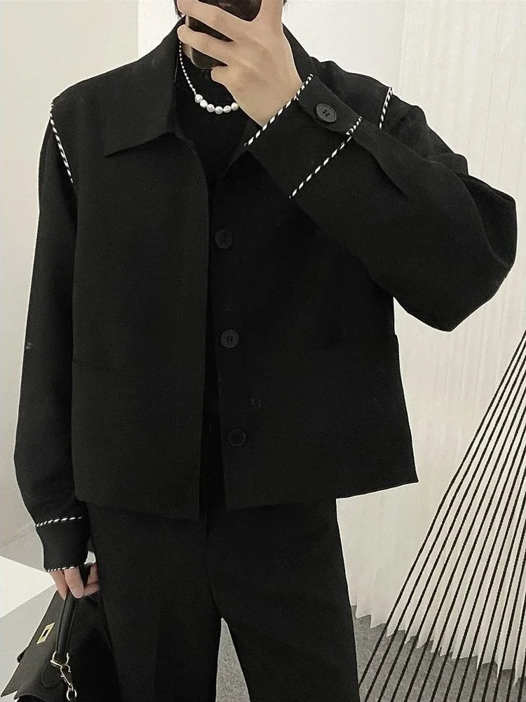 Maxy Coats Oversize Man Suits and Blazers Single Breasted Black Jacket for Men Plus Big Size Fashion Luxury Designer Summer New