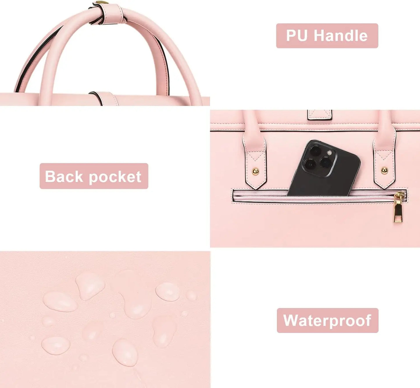 Maxy 13.3 14 15 16 17.3-inch Laptop Bag for MacBook Air Pro M3 M2 Notebook Women PU Leather Tote Laptop Shoulder Bag Backpack Handbag