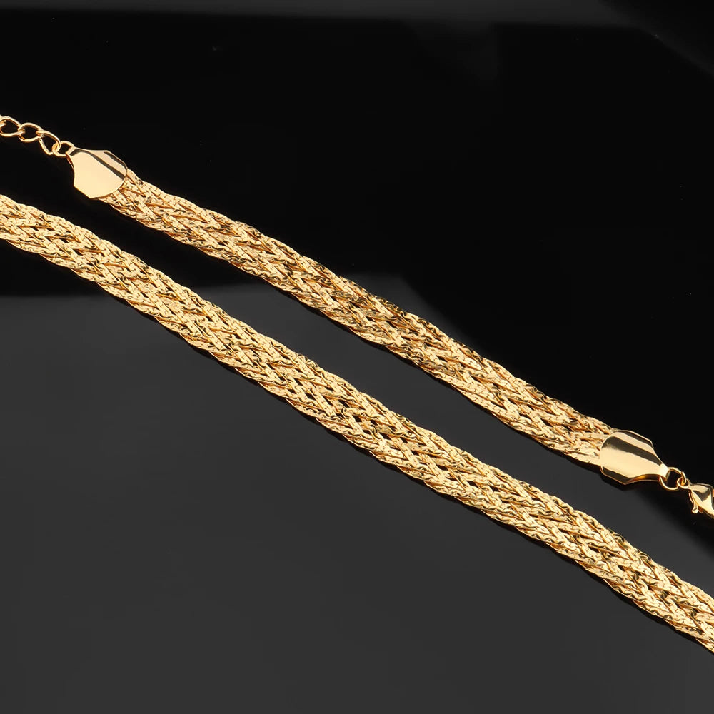 YM Gilding Hollow Earrings Necklace Set Fashion Women Dubai Africa Luxury Punk Jewellery Valentine's Day Gift Choker Necklace