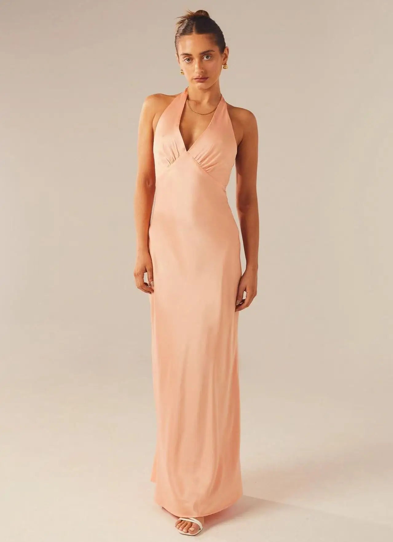 Maxy Sega Satin Bridesmaid Dress Long Length Formal Wrap Sexy Bridesmaid Dress Evening Dress Wedding Cocktail Dresses