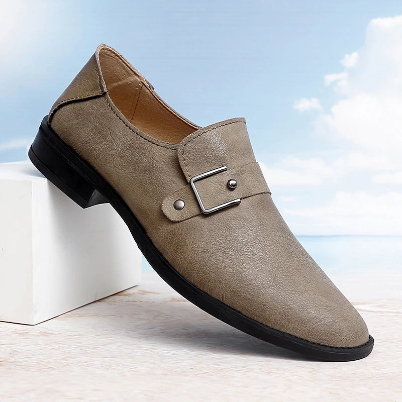 Visco Four Seasons New Men Business Formal Casual Personalized Luxury Youth Breathable Gentleman Commuting Fashion Single Shoes