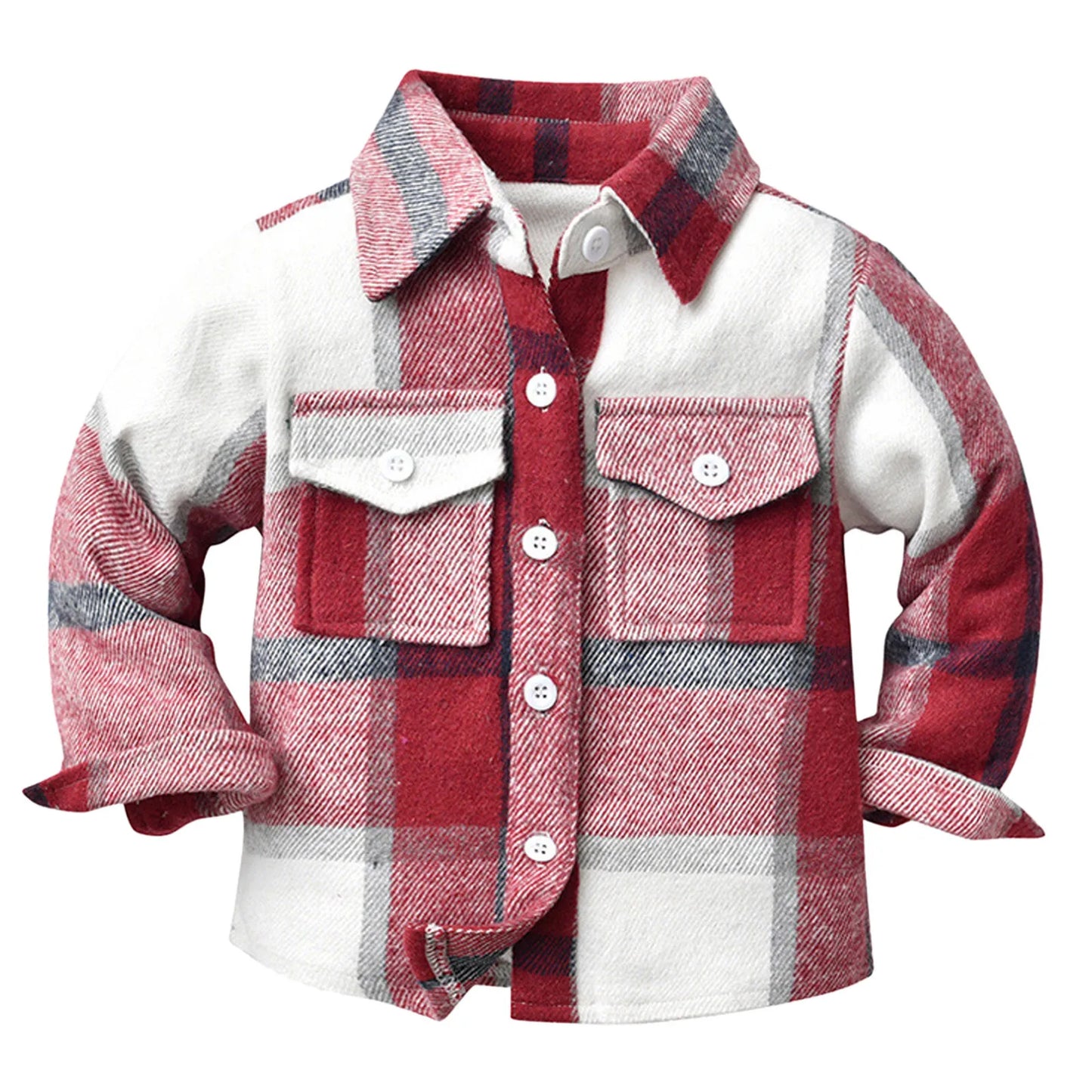 Toddler Baby Boy Girl Plaid Shirt Jacket Outfits Button Down Cardigan Kids Long Sleeve Coat Tops Fashion Autumn Clothes