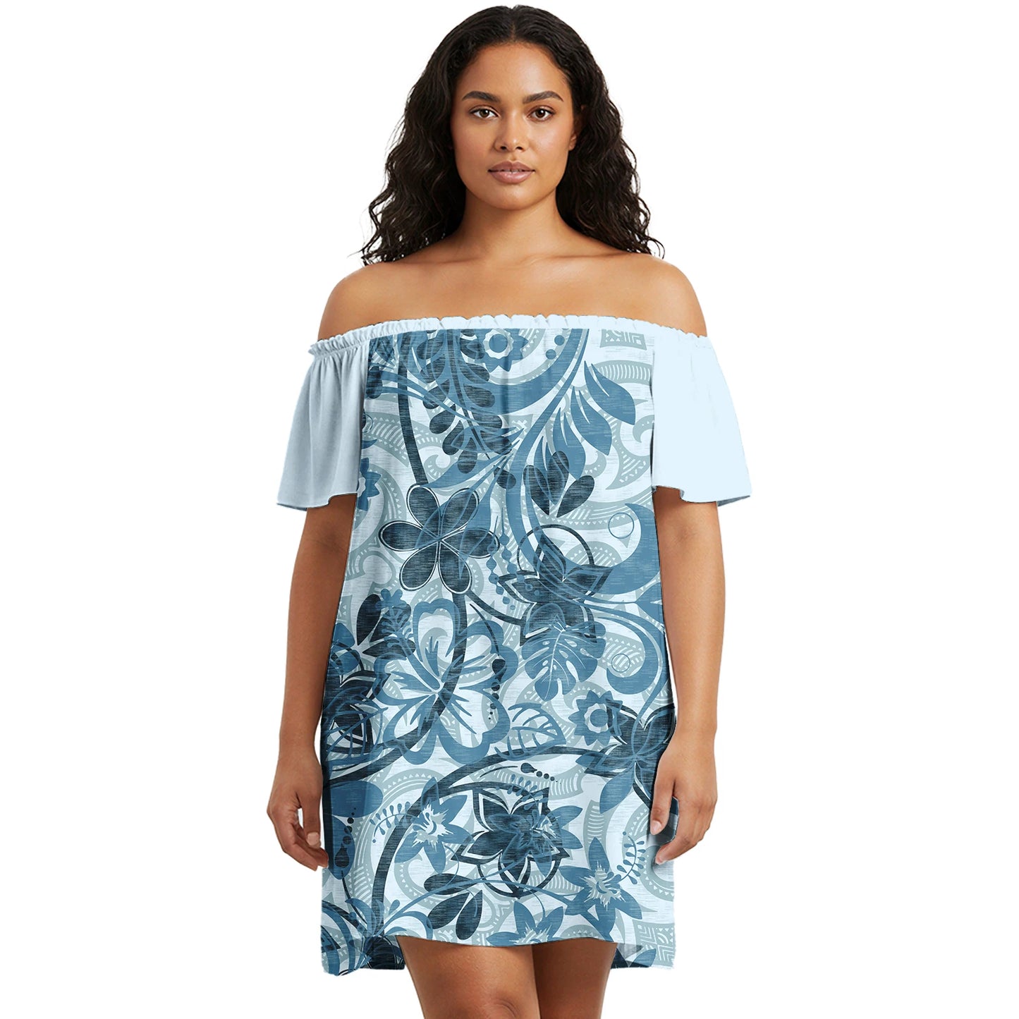 Maxy Flower Print Polynesian Micronesia Custom Dress Short Sleeve Hawaii Stylish Prom Fiji Samoa Tribal Prom Evening Dresses Lady