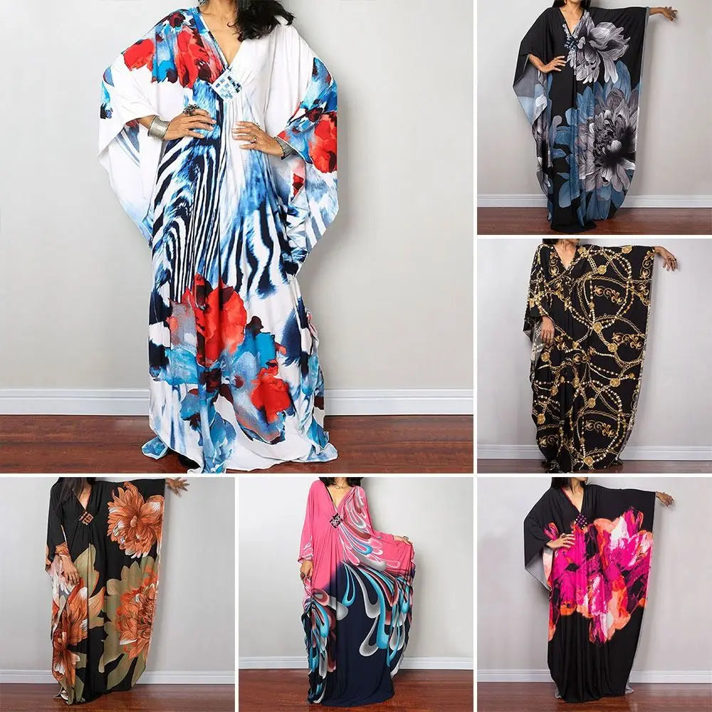 Maxy Long Dress Summer Sunscreen Smock Casual Loose Swimsuit Cover Up Dress Vacation Bathing Suit Bikini Cover-Ups for Women