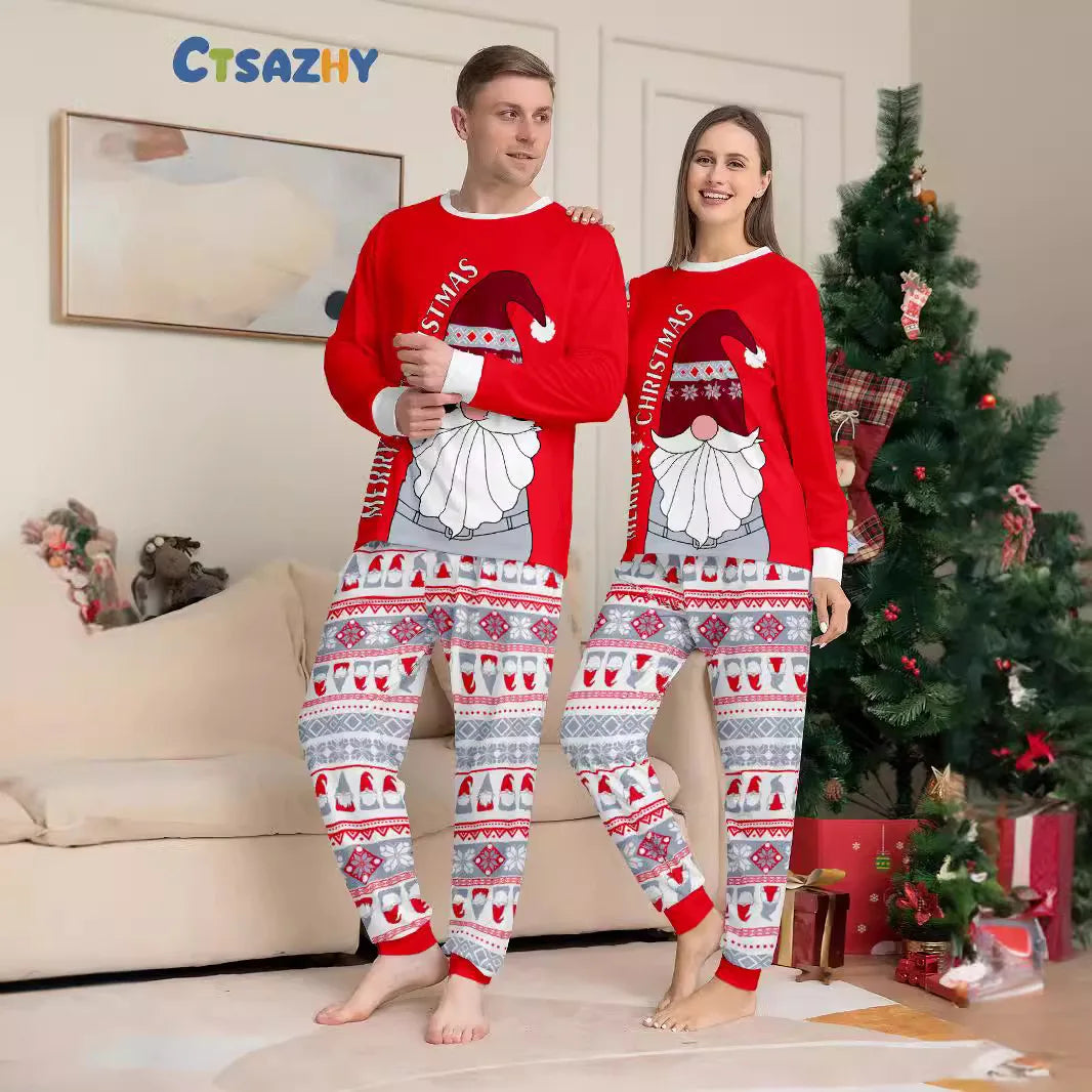 Maxy parent-child clothing red family with a family of three and four Christmas clothing home clothing pajamas 2 sets