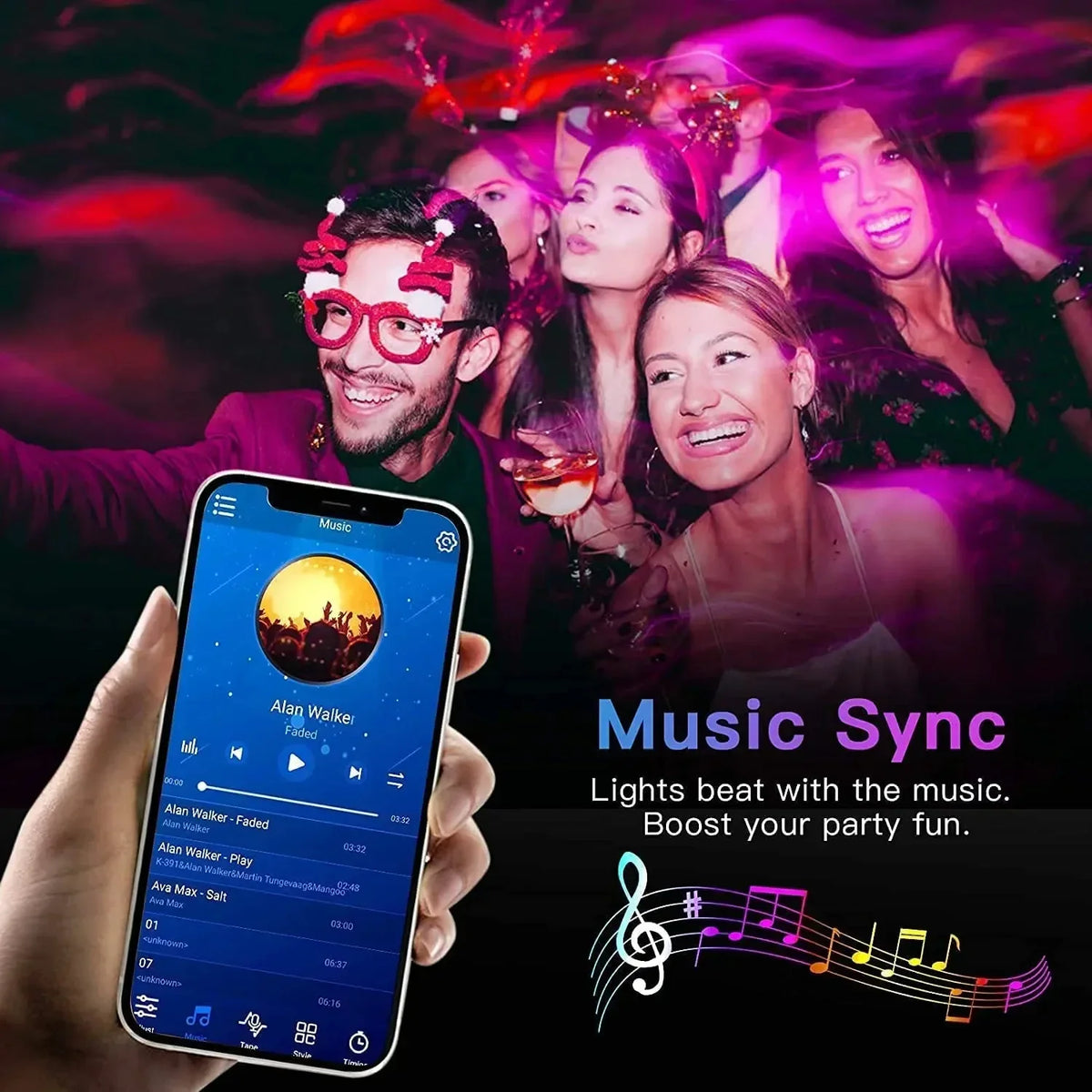 Maxy Color RGB 5050 LED Bar Light Bluetooth Application Control Chasing Effect Flexible Light With Diode And TV Backlight Room Decora