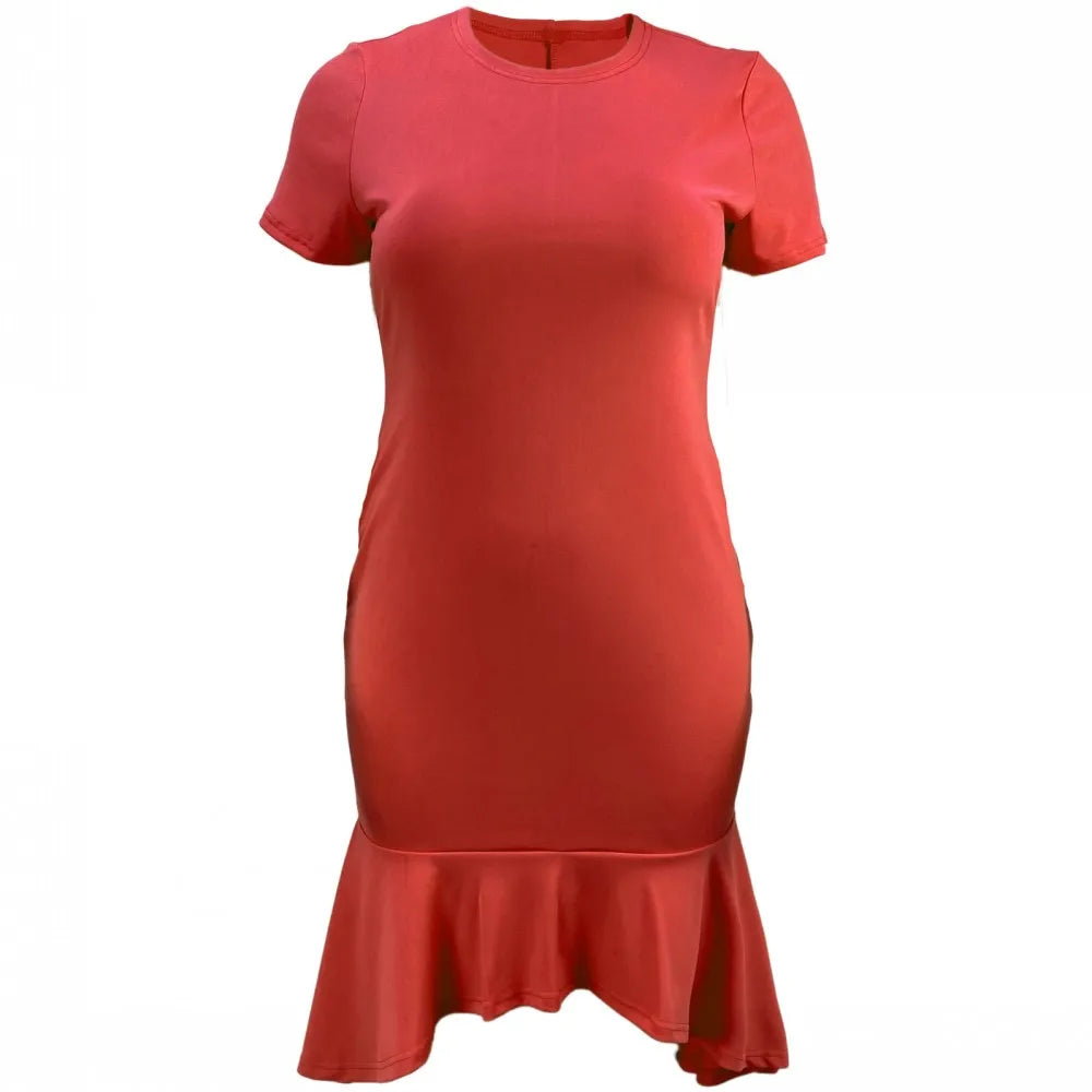 Maxy XL-5XL Plus Size Clothes Dresses Women Robes Summer Autumn Short Sleeve Street Style Casual 3XL 4XL Big Size Midi Dress Oversize