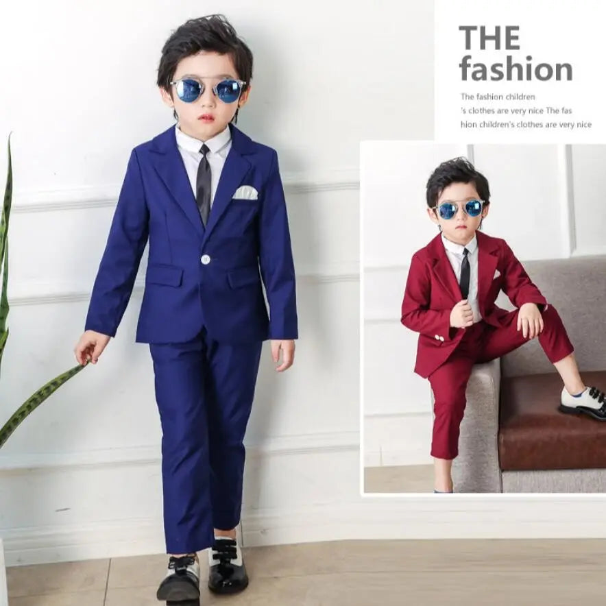 Babs 2024 Boys Suits for Weddings Blazer Pants Kids Formal Clothes Dresses Children Party Sets Classic Teeanger Boy School Uniform