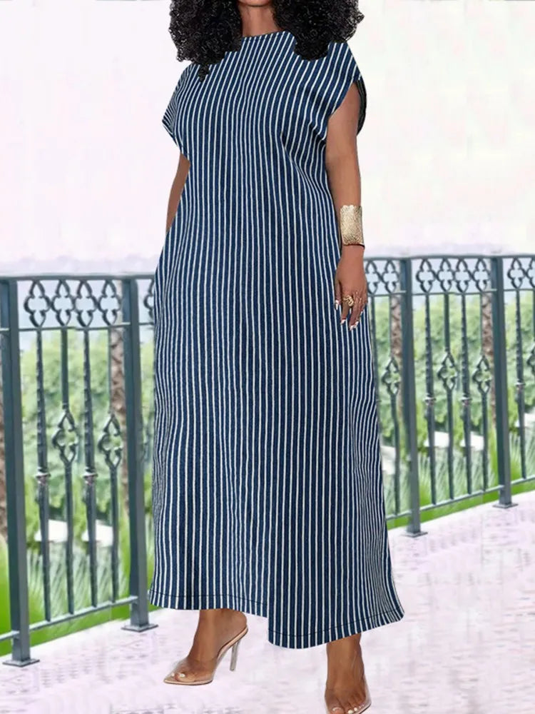 Maxy XL-5XL Plus Size Clothes Dresses Women Robes Summer Autumn Loose Street Style Casual 3XL 4XL Big Size Dress Oversized