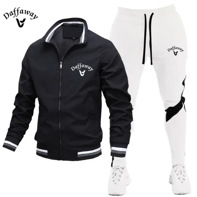 Visco New Men Tracksuits Men Sets Sweatshirt +sweatpants Tracksuit Zipper Stand Collar Sports Suit Jogging Fitness Men Clothing