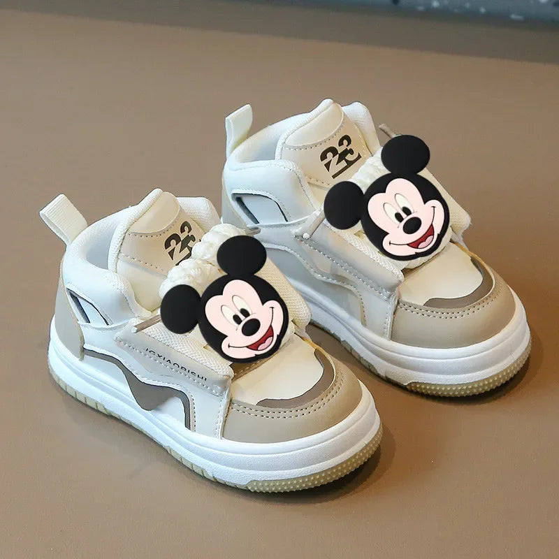 Maxy Disney Mickey Mouse Children Sports Shoes Spring Autumn Board Shoes Girls Baby Boys Casual Shoes Soft Sole Sneakers