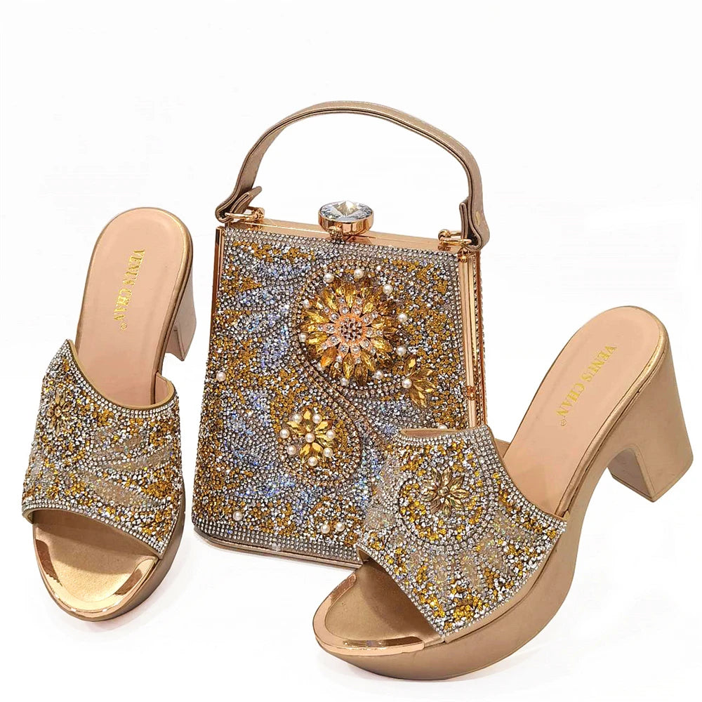 Maxy Shoe and Bag Set New 2024 Women Shoes and Bag Set In Italy wine Color Italian Shoes with Matching Bag