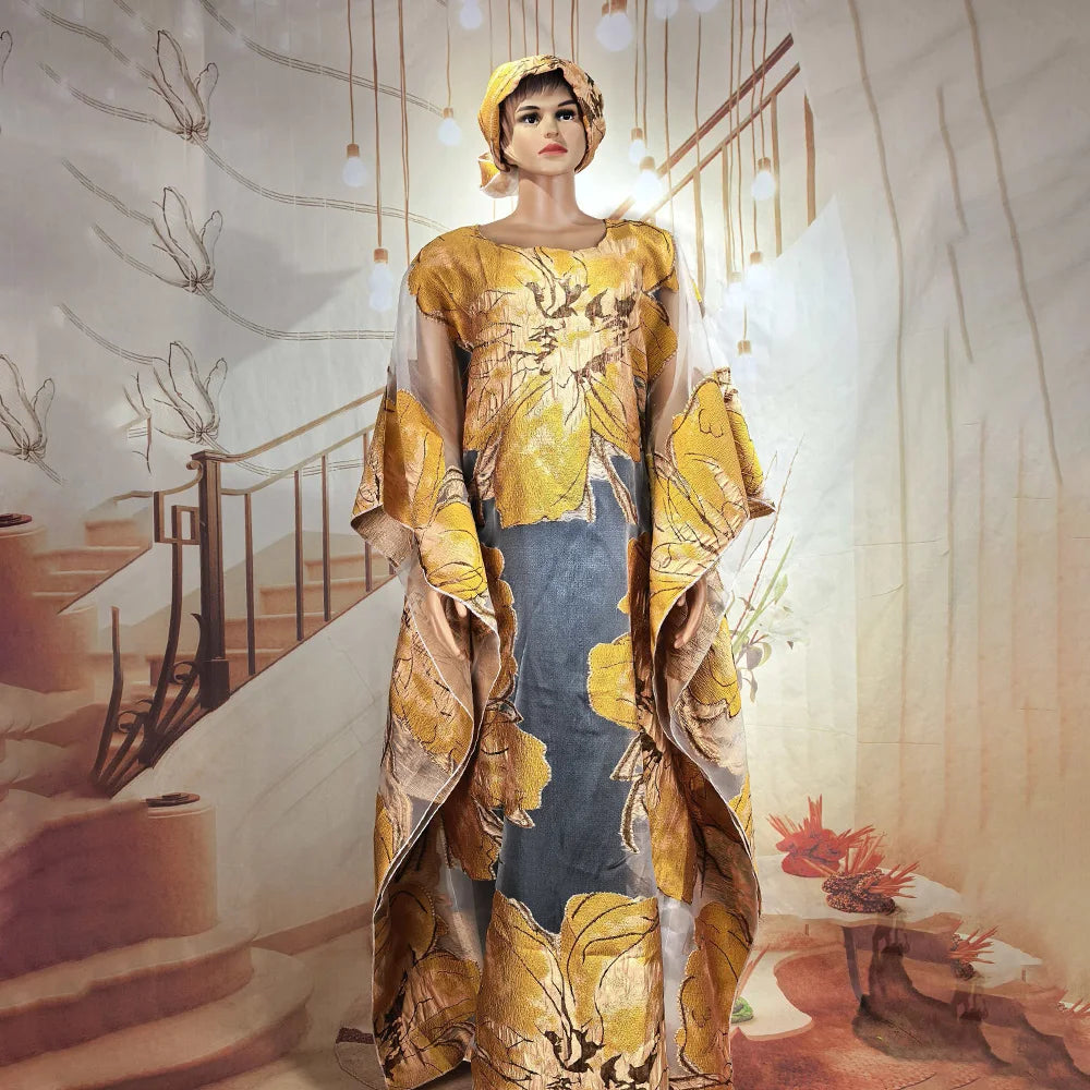 Maxy Luxury Two-Piece Set Evening Dresses for Women New Fashion Party Wear with Headscarf