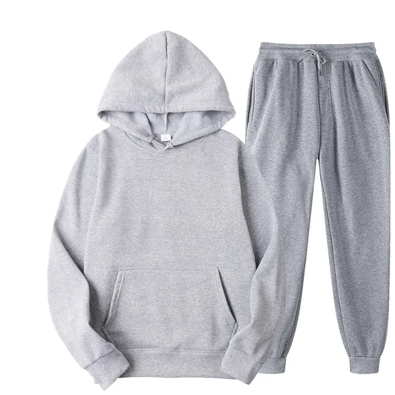 Maxy Oversized Tracksuit Women Suit Fleece Hoodies Casual Sports Set Sweatshirts Pullover Jogging Sweatpants Korean Fashion