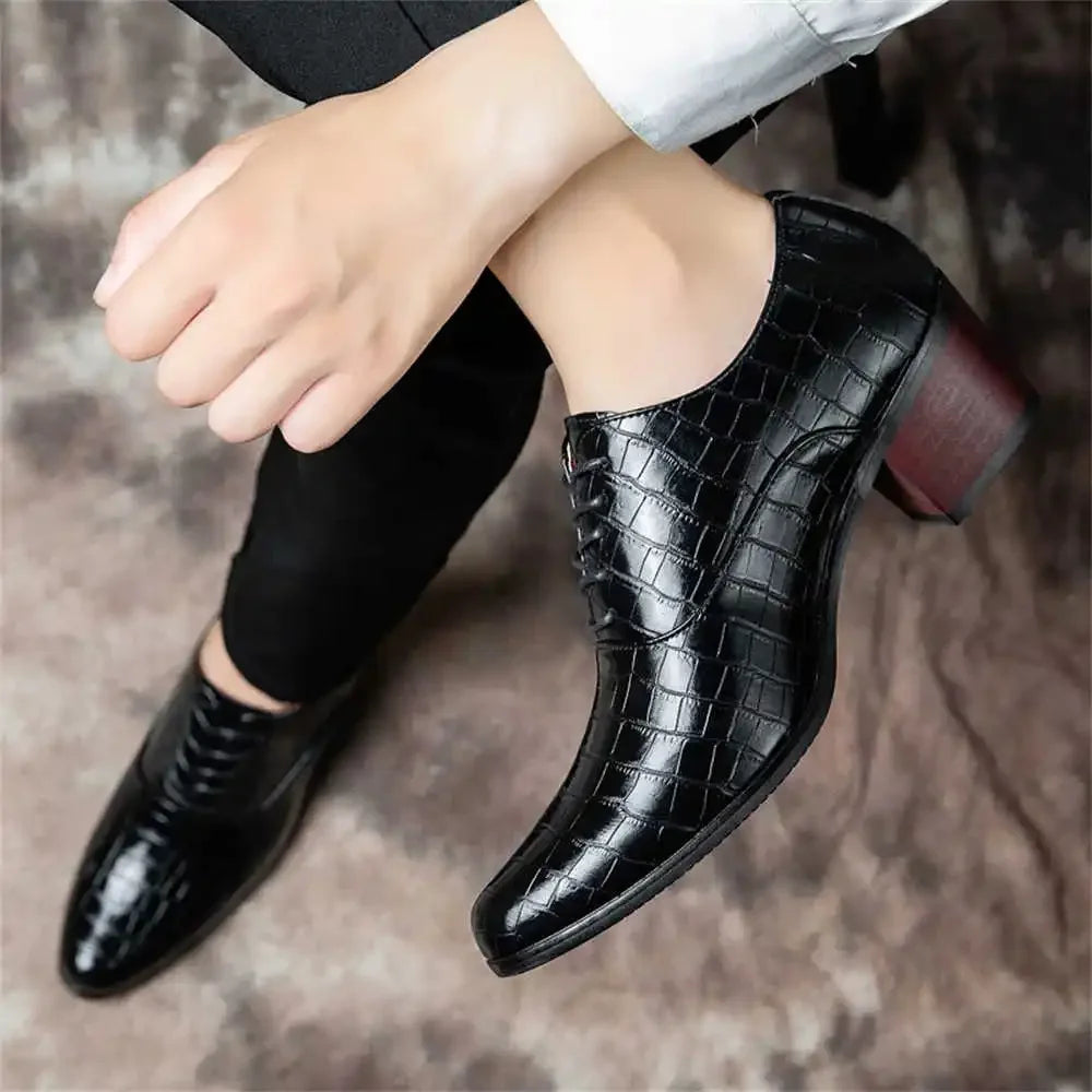 With Lacing Thick Heel Loafers Men's Luxury Mens White Dress Shoes Comfortable Dress Man Shoes Sneakers Sport Ternis