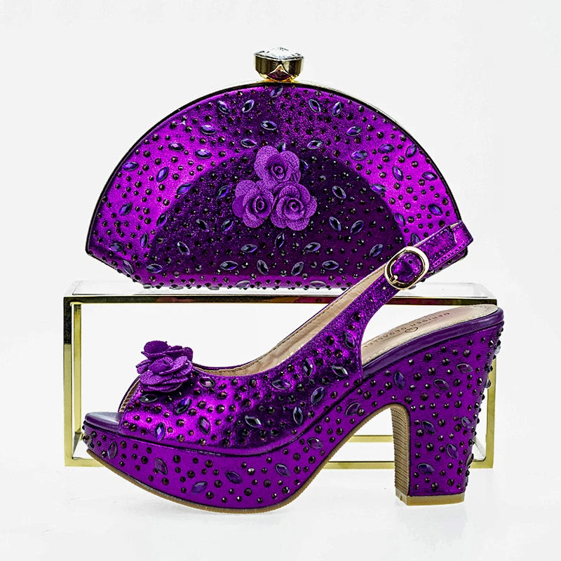 Maxy Fashion Top Italian Designers 2024 Casual Elegant Solid Color Clutch Bag Floral Sequin Summer Women's Platform High Heel Sandals