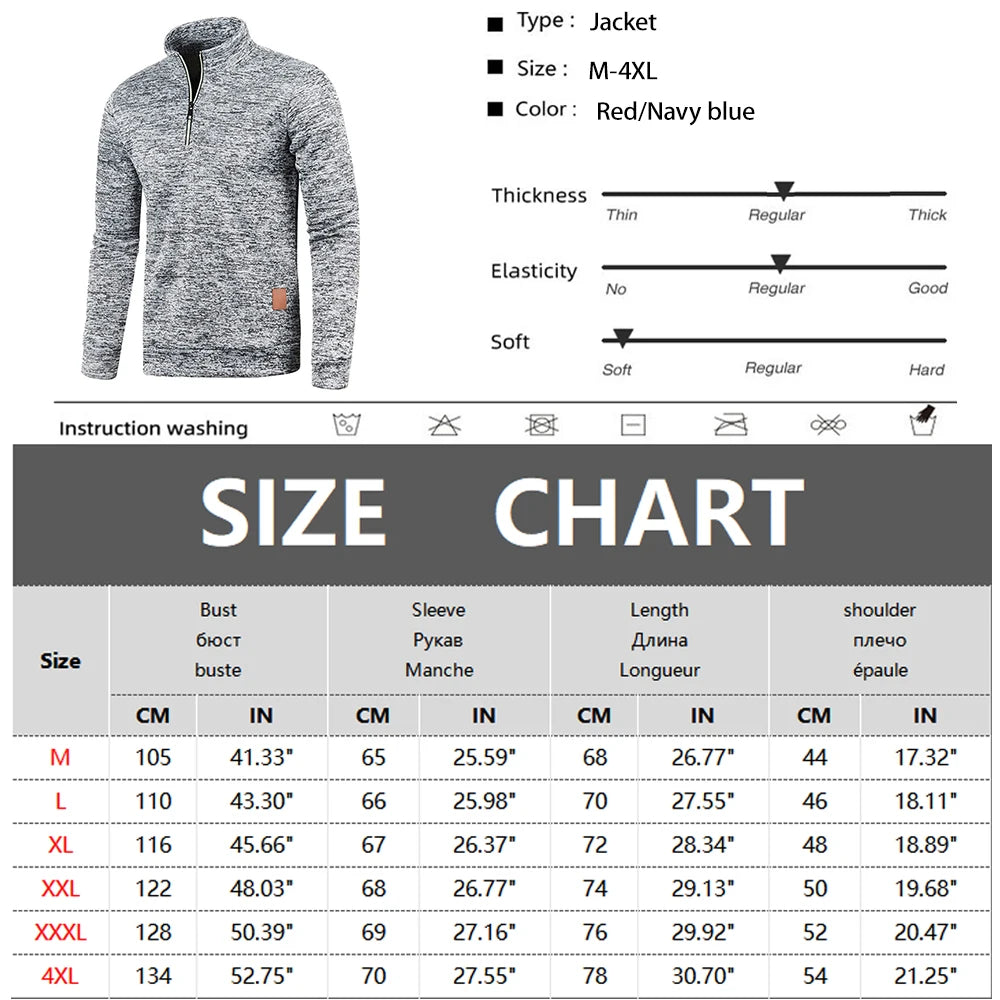 Visco Men Sweatshirts Spring Thicker Pullover Half Zipper Pullover for Male Hoody Outdoor Sweatshir Autumn Solid Color Turtleneck Swea