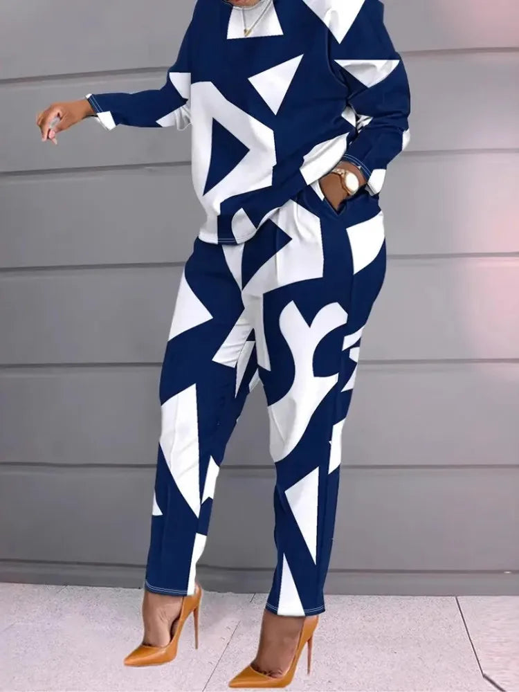 Maxy 2 Piece Women Sets New Arrival Plus Size Spring Autumn Matching Sets Top And Pants Suits Outfits Oversized Clothing