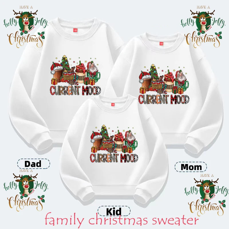 Momsey Baby Kids Winter Sweaters Christmas Family Matching Outfits Xmas T Shirt Deer Sweatshirt Mother Father Daughter Son Set