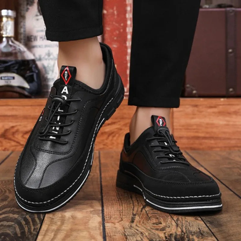Visco New Men Shoes Breathable Leather Casual Shoe Fashion Business Men Shoes Four Seasons Versatile Tide Shoes Zapatillas Hombre