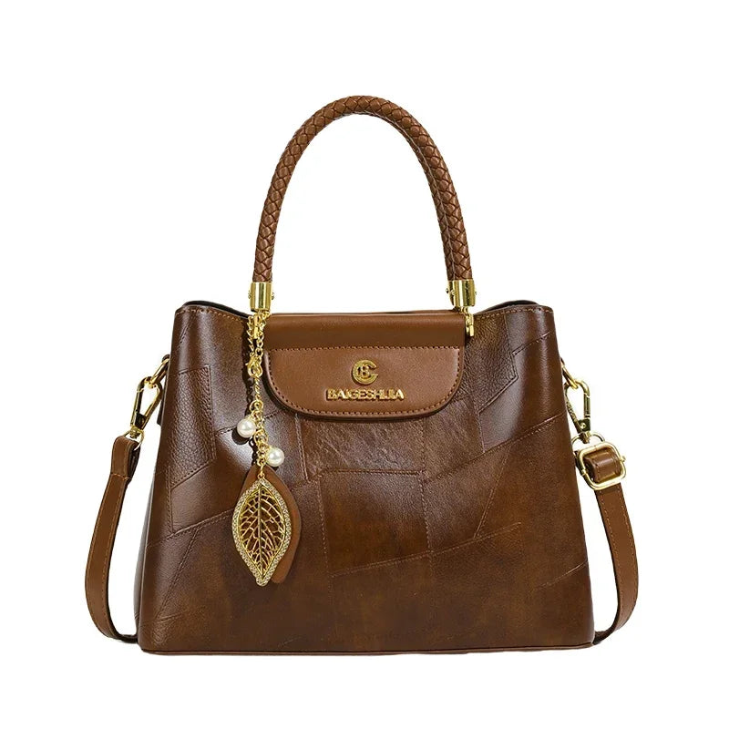 Maxy Genuine Soft PU Leather Handbags for Women Vintage Shoulder Tote Bag Luxury Designer Ladies Large Capacity Purse Bags Sac A Main