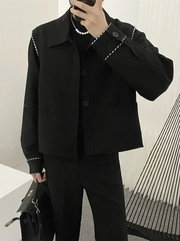 Maxy Coats Oversize Man Suits and Blazers Single Breasted Black Jacket for Men Plus Big Size Fashion Luxury Designer Summer New