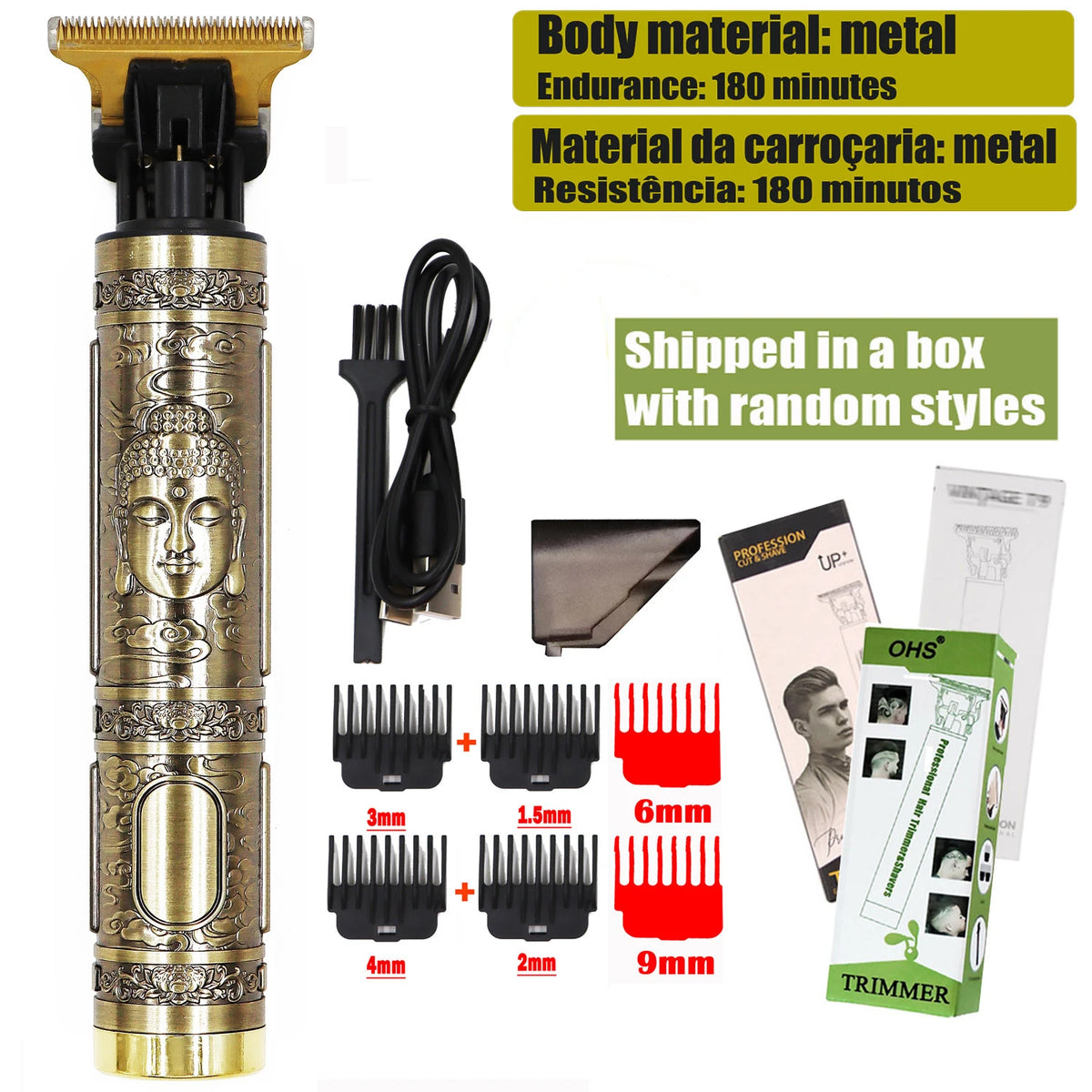 Maxy Vintage T9 Hair Clipper Beard Shaving Body Hair Trimmer Clippers Electric Men Haircut Machine 0mm Barber Shaver