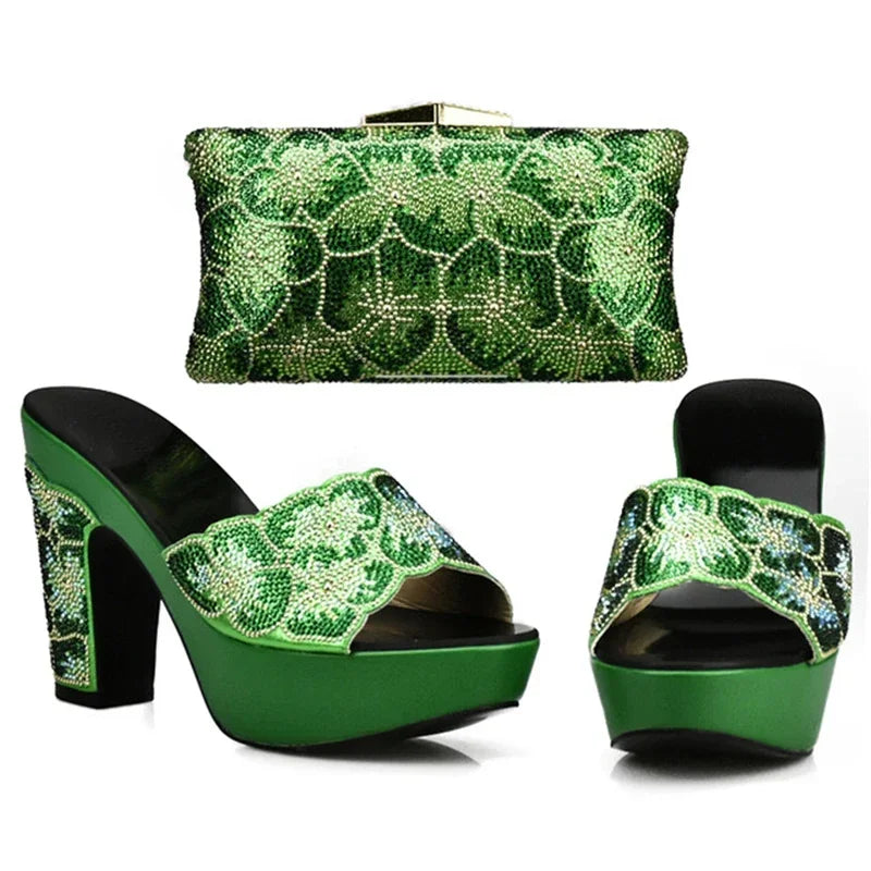 Maxy New Arrival Elegant Shoes and Bag Sets for Women African Matching Shoes and Bags Italian in Women Wedding Shoes Bride