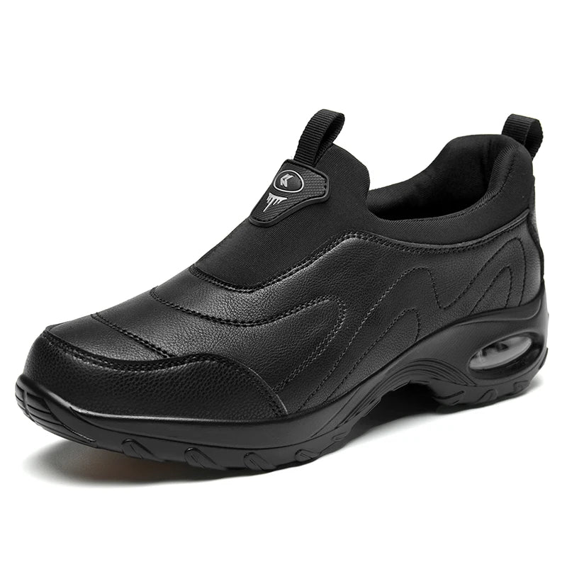 Momsis New Women Slip on Nice Casual Shoes Leather Sneakers with Air Cushion Sports Anti-Skid Comfortable