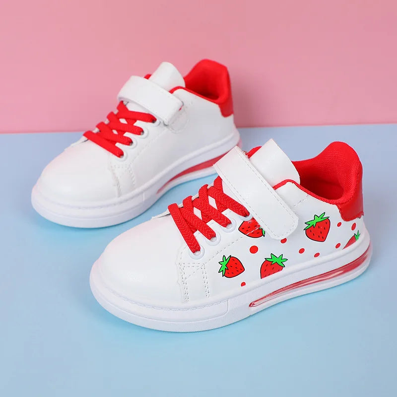 Maxy 0-3 Year White Casual Shoes for Baby Strawberry White Kids Sports Shoes Toddler Walking Shoes Boy Girl Brand Children Sneaker