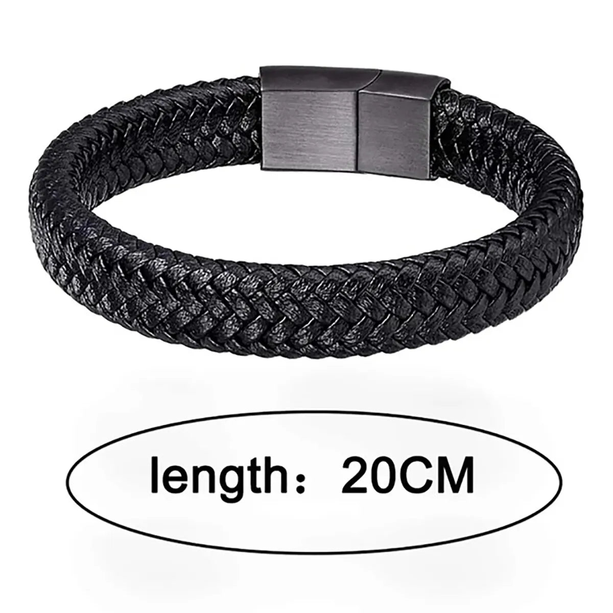 Maxy Black PU Leather Magnetic Bracelet Men's Mature and Stable and Elegant Giving Men The Best Gift for Men
