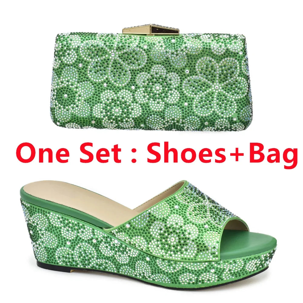 Maxy New Arrival High Quality Women Shoes and Bags To Match Set Italy Shoes and Matching Purse for Women Party Summer Shoes Big Size