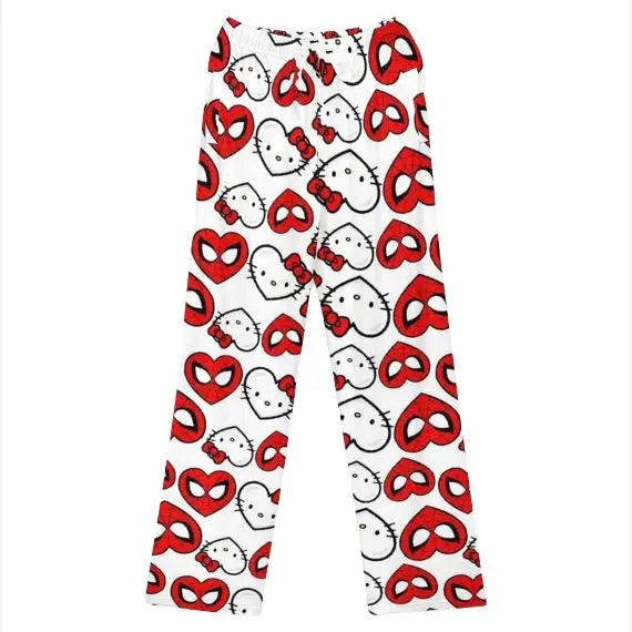 Maxy Spring Autumn Thin Hello Kitty Printed Women's Pajama Pants Summer Popular Loose Casual Pants Cartoon Home Casual Walking Pants