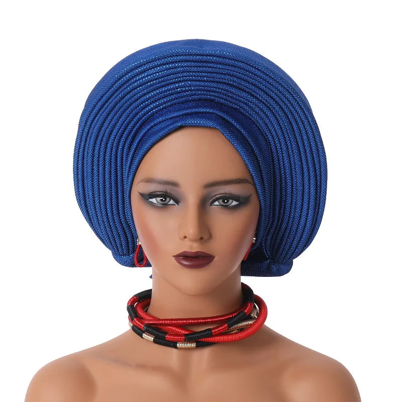 Maxy Gele Head tie Auto Gele Turban Head warp Already Made African Turban Cap Party Women Muslim Hijab Headscarf Bonnet Hat