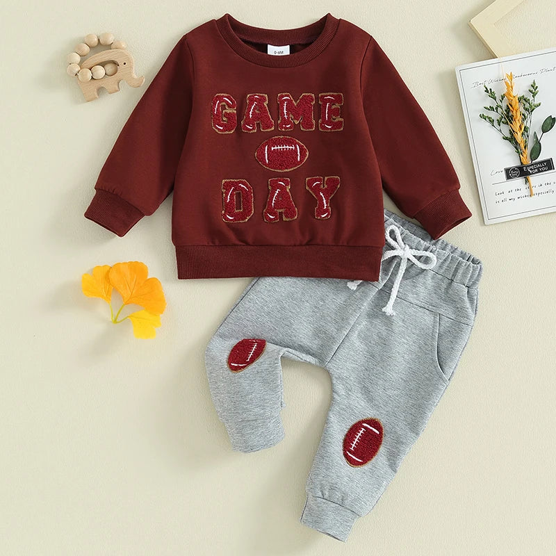 Toddler Baby Boy Outfit Long Sleeve Sweatshirts Pants Clothes Set Infant Boys Fall Winter 2PCS