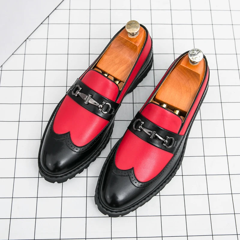 Visco Men's Four Seasons One Step Retro British Set Pointed Loafers Korean Version Breathable Lazy Casual Men's Shoes