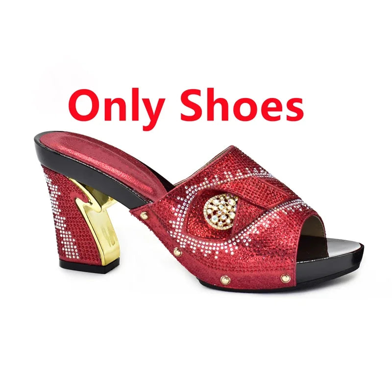 Max New African Shoes and Bag Set for Party M Shoe Maxy and Bag Set for Party In Women Summer High Heeled Shoes for Women